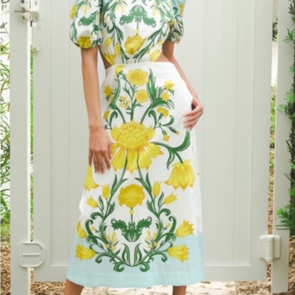 Mestiza New York Floral Blue and Yellow Dress